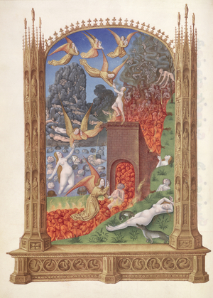 Ms 65/1284 f.113v Purgatory, from the Tres Riches Heures du Duc de Berry, early 15th century (vellum)