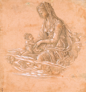 Virgin and Child on a cloud surrounded by angels, c.1460 (silverpoint on paper)