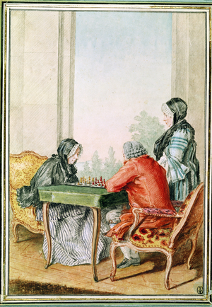 Madame d'Esclavelles (c.1700 -1762) et Monsieur de Minant (pencil, red chalk, watercolour and gouache on paper) 1760