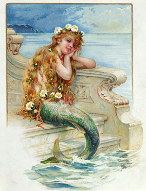 Little Mermaid, by Hans Christian Andersen (1805-75) (colour litho)