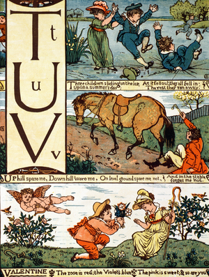 T to V from an alphabet based on old nursery rhymes