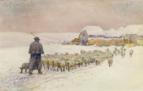 Bringing in the Flock, 1901 (w/c on paper)