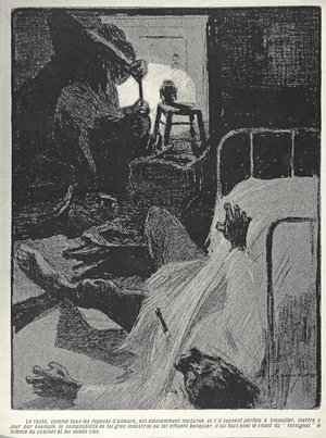 Murder scene from 'L'Assiette Au Beurre' magazine, pub. 27th Feb. 1904 (engraving)