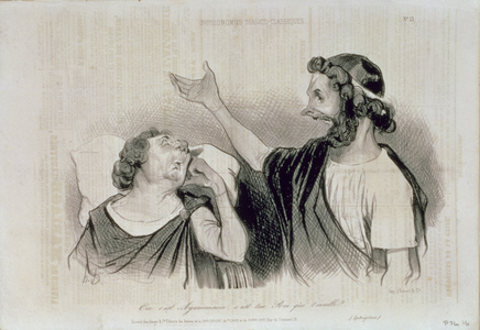 Physiognomy of the Characters of Classical Tragedy; "Yes, it is Agamemnon your king who awakens you!" from 'Charivari' magazine, published by Aubert & Co., c.1832-60 (litho)