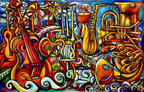 Music (acrylic on canvas)