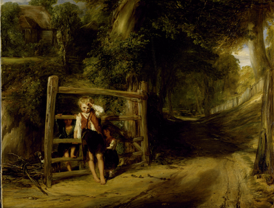 Rustic Civility or, 'Coming Events cast their shadows before them', c.1832 (oil on canvas)