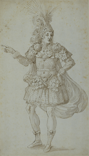 Masquer's costume (pen & ink on paper)