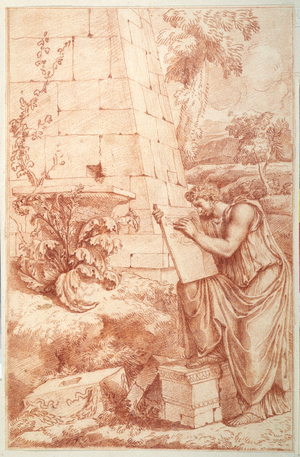 The origin of the Corinthian Order (red chalk on white paper)
