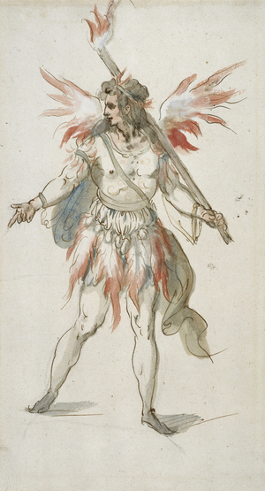 Torchbearer: a fiery spirit (w/c on paper)