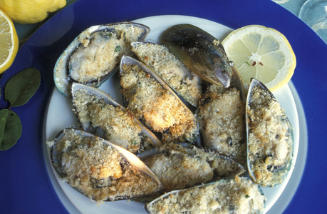 Mussel au gratin, Sicily, Italy