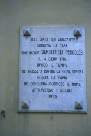Plaque, Teatro Pergolesi, Jesi, Marche, Italy