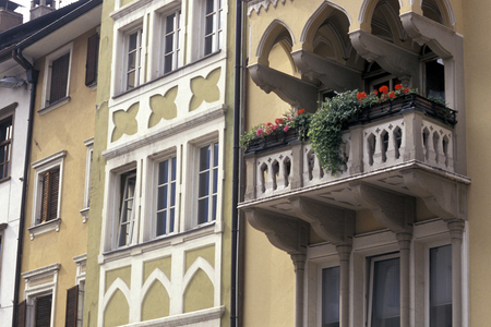 Foreshortening, Piazza delle Erbe, Bolzano, Trentino Alto Adige, Italy