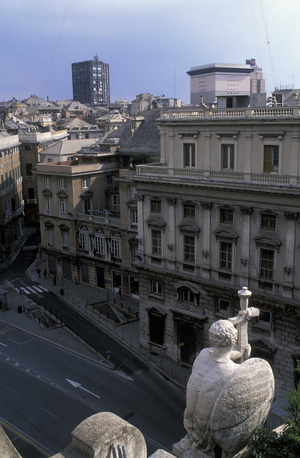 Cityscape from the tower of Palazzo Lomellino, Genoa, Liguria, Italy