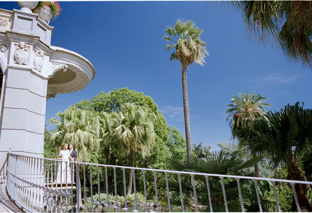 Married couple in a garden, Italy