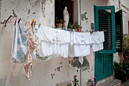 Virgin Mary statue, Lipari island, Aeolian Islands, Sicily, Italy