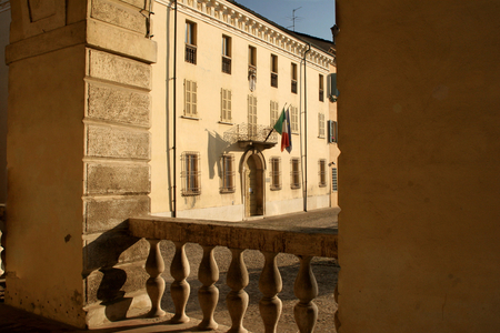 Town Hall seen from Palazzo Ducale, Sabbioneta, Lombardy, Italy