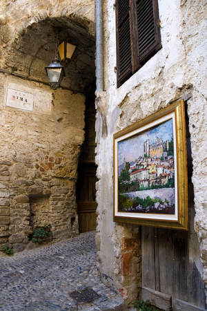 Outdoor art exhibition, Dolceacqua, Ligury, Italy