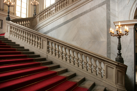 Stairway, Nobile first floor, Palazzo Reale, Milan, Lombardy, Italy