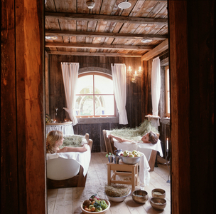 Hay-bath, Hotel Mirabell, Valdaora, Val Pusteria, Trentino Alto Adige, Italy