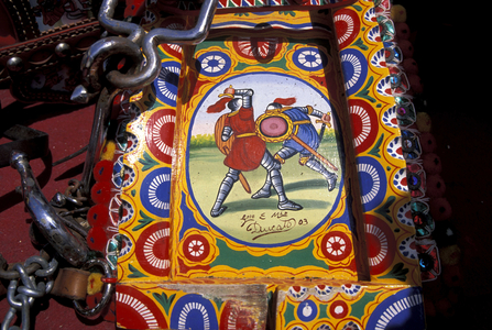 Particular of Sicilian handcart, Italy