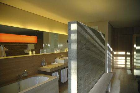 A bathroom of a room, Vigilius hotel, Lana, Trentino Alto Adige, Italy