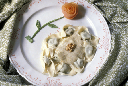 Pansotti with walnut sauce, Ligury, Italy