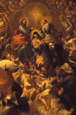 Virgin Mary coronation, Francesco Maffei work of art, Rotonda, Veneto, Italy