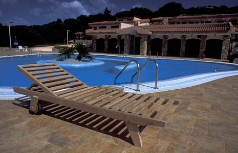 Outdoor thermal pool with hydromassage, Porto Mannu thalassotherapy centre, Palau, Sardegna, Italy