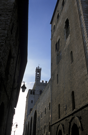A view of Palazzo dei Consoli, Gubbio, Umbria, Italy.