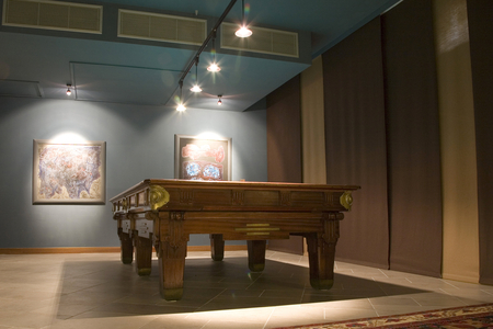 Billiard room, Villa San Paolo Hotel, San Gimignano, Tuscany, Italy