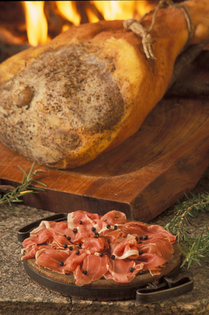 Ham de Mosses typical ham, Valpelline, Valle d'Aosta, Italy