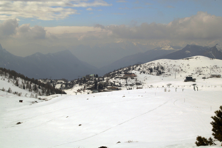 Ski run, Piani di Bobbio, Valsassina, Lombardy, Italy