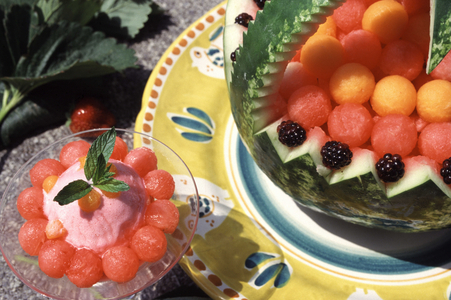 Watermelon sorbet, Amalfi coat, Campania, Italy