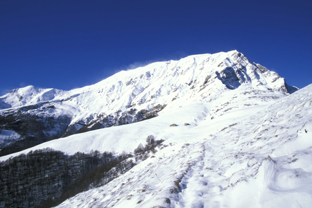 Grigna Settentrionale with blizzard, Lombard Prealpi, Italy
