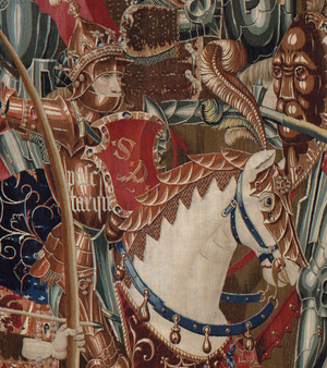 Tapestry illustrating Tarquinius Priscus. ca. 1475 (tapestry)