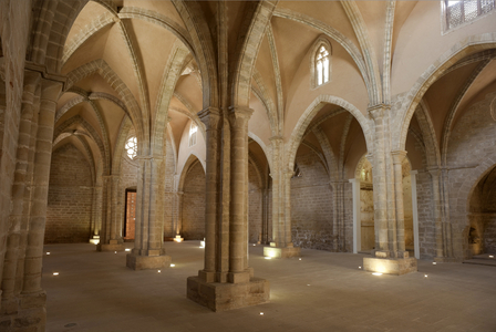 SPAIN. Sastago. Monastery of Rueda. Inside church. 13th century. Cistercian art. Architecture.