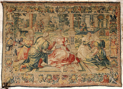 Mark Antony and Cleopatra Tapestry, 16th century (silk and wool)