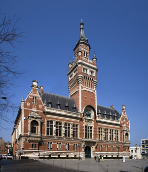 FRANCE. Hauts-de-France. NORTH. Dunkirk. City Council (City Hall). The City Hall was rebuilt in 1901 and restored in 1955. Architecture. Photography