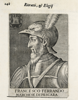 AVALOS, Fernando Francisco (1490-1546). Spanish general. Xylography. SPAIN. MADRID (AUTONOMOUS COMMUNITY). Madrid. National Library