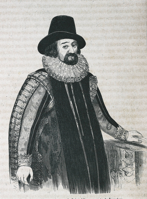 BACON, Francis (1561-1626). English politician and empiric philosopher. Engraving after a painting by Paul van Sommer. Engraving.