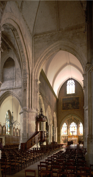 FRANCE. Normandy. SEINE-MARITIME. Fecamp. Trinity Abbey (Trinity Abbey). Church inside. Gothic Art. Architecture. Photography