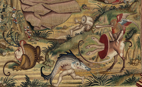Tapestry inspired by the work of Hieronymus Bosch, c.1560 (gold, silver, silk and wool)