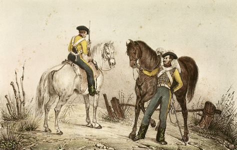 Spain (19th c.). Carlist Wars. Album of the Carlist troops of Aragon. Battalions of Tortosa. Litography. Private Collection