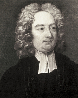 SWIFT, Jonathan (1667-1745). Irish clergy and satirist writer. Portrait as dean of St. Patrick's Cathedral of Dublin after painting of Charles Jervas (1675-1739). Engraving. Private Collection