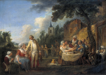 The village festival, 18th century (oil on canvas)