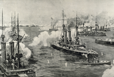 The Boxer Rebellion in chia: the Allied Forces bombing Fort Taku (June 17th 1900) (prin)