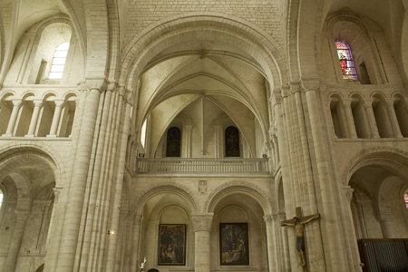 FRANCE. Normandy. SEINE-MARITIME. Saint-Martin-de-Boscherville. St. George of Boscherville Abbey. Abbey church. North transept gallery. Romanesque art. Architecture. Photography