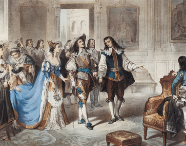 MURILLO, Bartolome Esteban (1617-1682). “El pintor Murillo visitando El Escorial” (“” Painter Murillo visiting El Escorial). Litography by L. Turgis, 19th c. Romanticism. Litography.