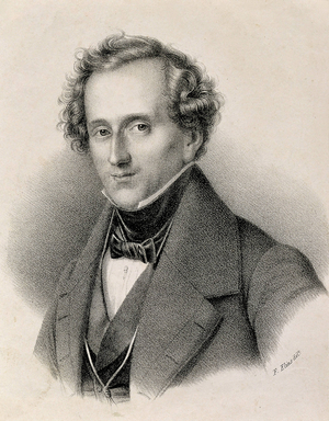 MENDELSSOHN-BARTOLDY, Felix (1809-1847). Geman Romantic composer (lithograph)