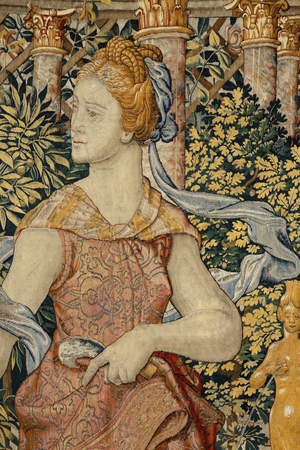 Vertumnus and Pomona: Vertumnus transformed into a fisherman, c.1550 (gold, wool and silk)